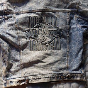 Wilson Tennis Team Acid Wash Jean Jacket